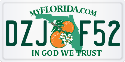 FL license plate DZJF52