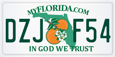 FL license plate DZJF54