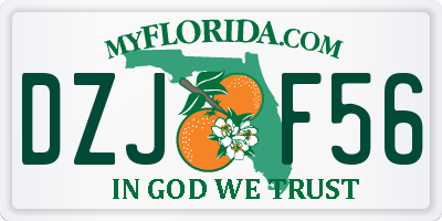 FL license plate DZJF56