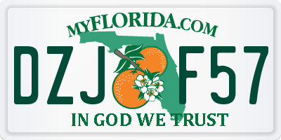 FL license plate DZJF57