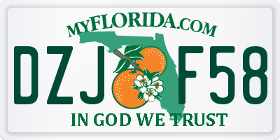 FL license plate DZJF58