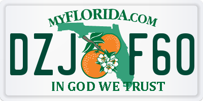 FL license plate DZJF60