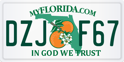 FL license plate DZJF67