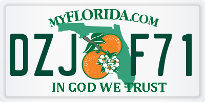 FL license plate DZJF71