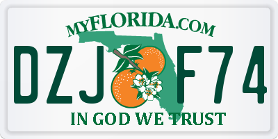 FL license plate DZJF74