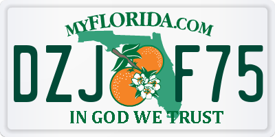 FL license plate DZJF75