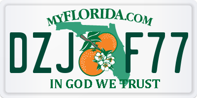 FL license plate DZJF77