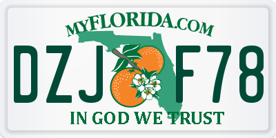 FL license plate DZJF78