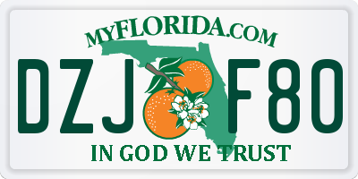 FL license plate DZJF80