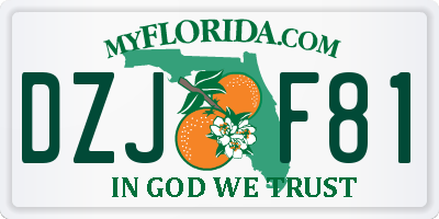 FL license plate DZJF81
