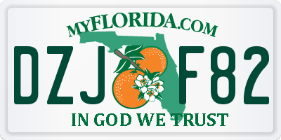 FL license plate DZJF82