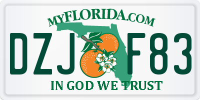 FL license plate DZJF83