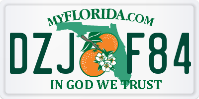 FL license plate DZJF84