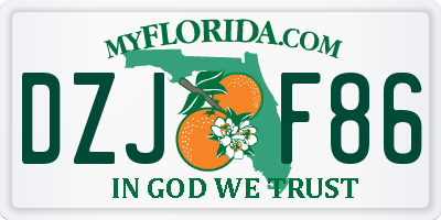FL license plate DZJF86