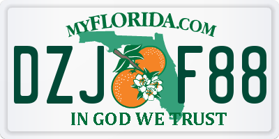 FL license plate DZJF88