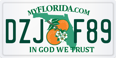 FL license plate DZJF89