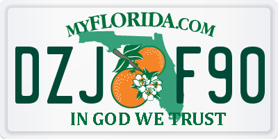 FL license plate DZJF90