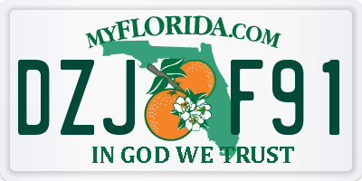 FL license plate DZJF91