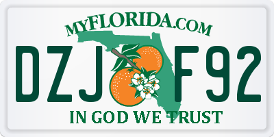 FL license plate DZJF92