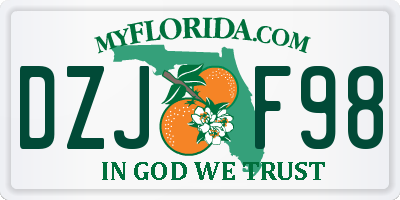 FL license plate DZJF98