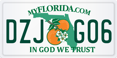 FL license plate DZJG06