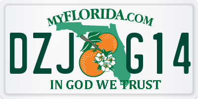 FL license plate DZJG14