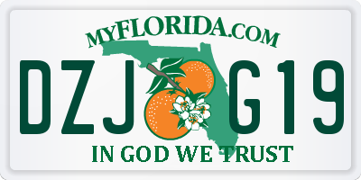 FL license plate DZJG19