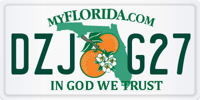 FL license plate DZJG27