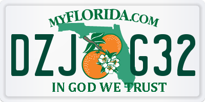 FL license plate DZJG32