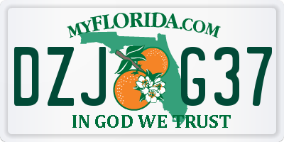 FL license plate DZJG37