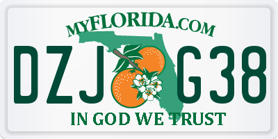 FL license plate DZJG38