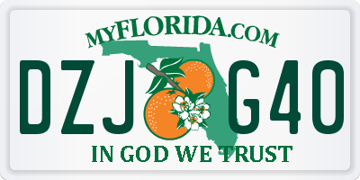 FL license plate DZJG40