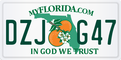 FL license plate DZJG47