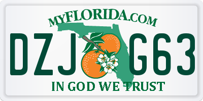 FL license plate DZJG63