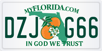 FL license plate DZJG66
