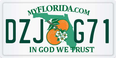 FL license plate DZJG71