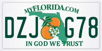 FL license plate DZJG78