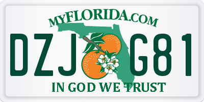 FL license plate DZJG81