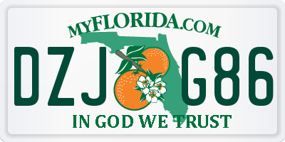 FL license plate DZJG86