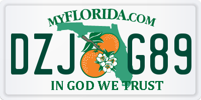 FL license plate DZJG89