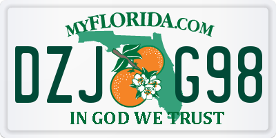 FL license plate DZJG98