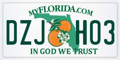FL license plate DZJH03
