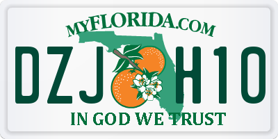 FL license plate DZJH10