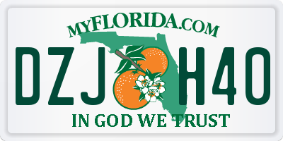 FL license plate DZJH40