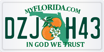 FL license plate DZJH43