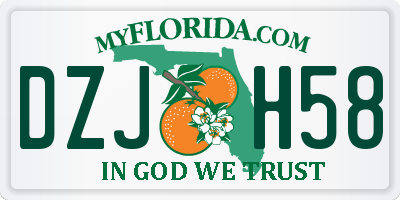 FL license plate DZJH58