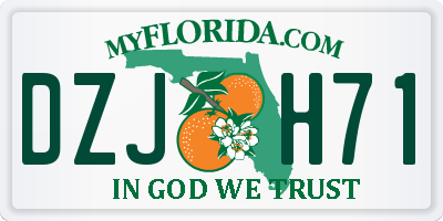 FL license plate DZJH71