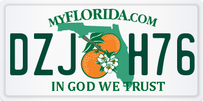 FL license plate DZJH76