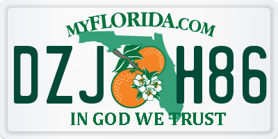 FL license plate DZJH86