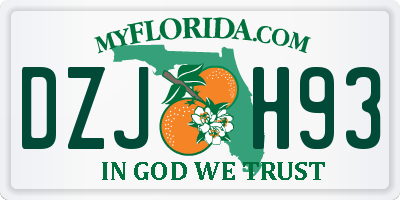 FL license plate DZJH93
